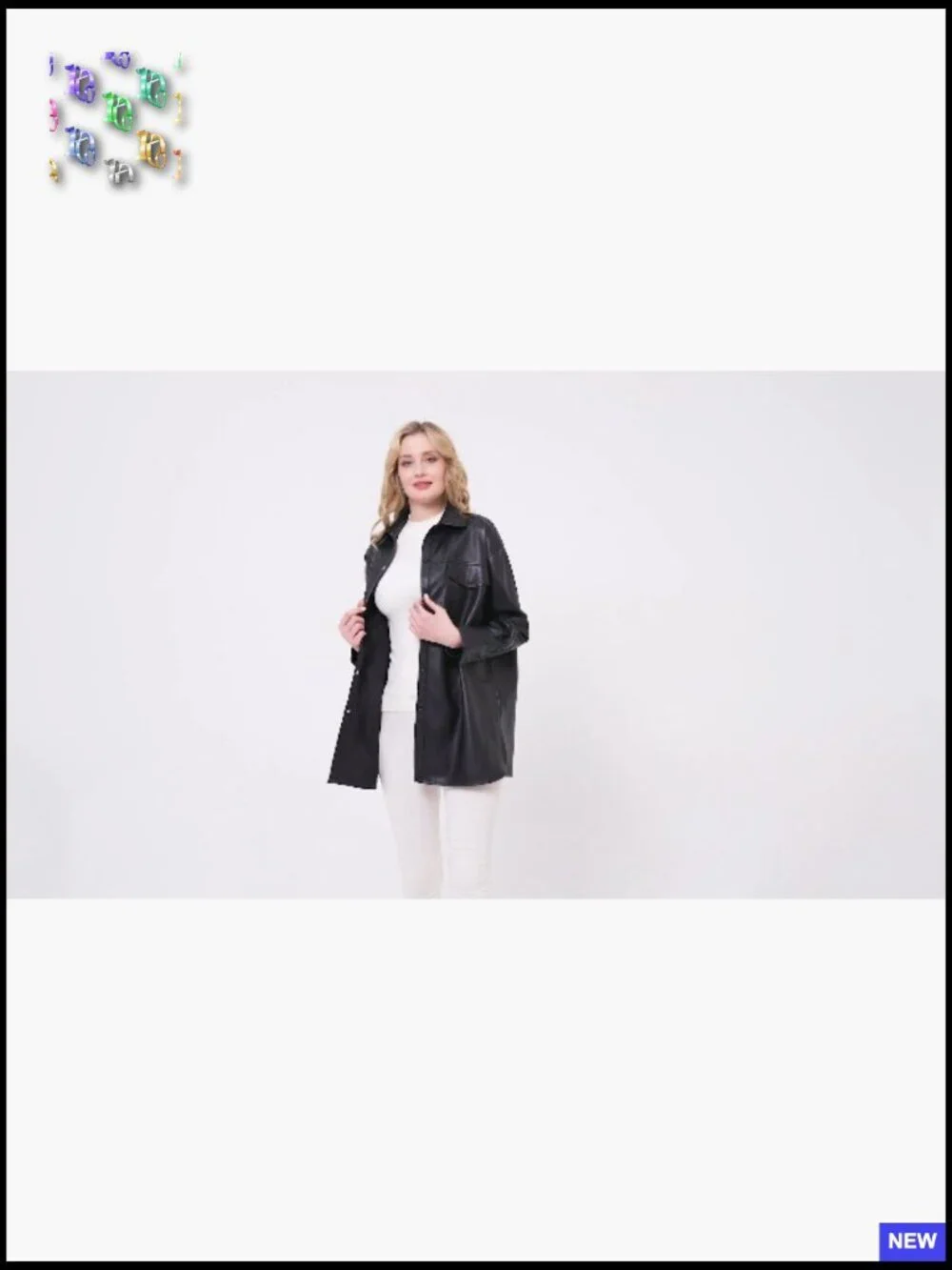 Faux Leather Shacket Jacket Loose Fit Button Down Pleather Shirt